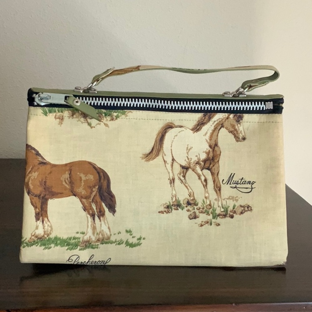 Vintage 1960’s Canvas Horse Print Purse